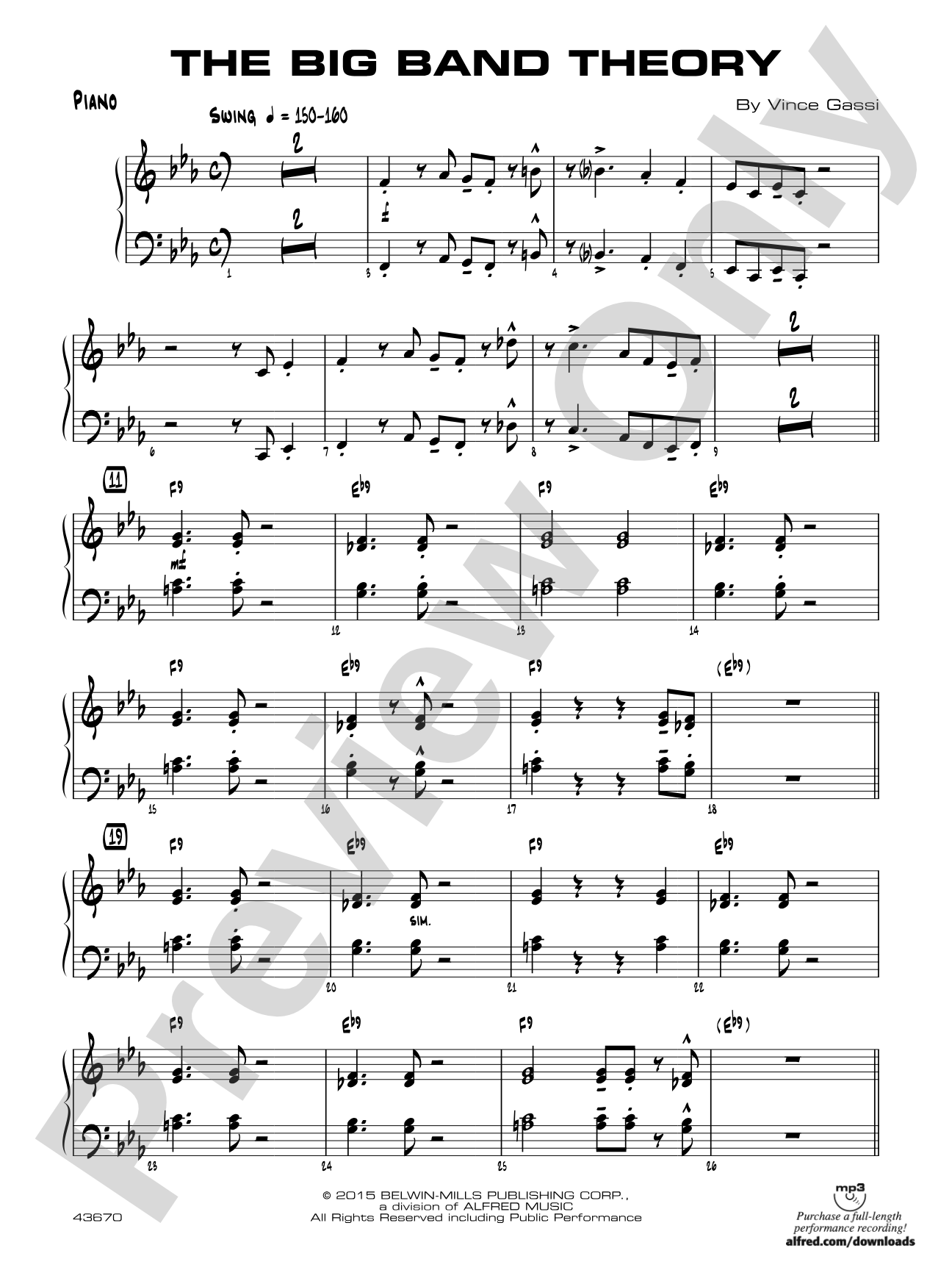 The Big Band Theory: Piano Accompaniment
