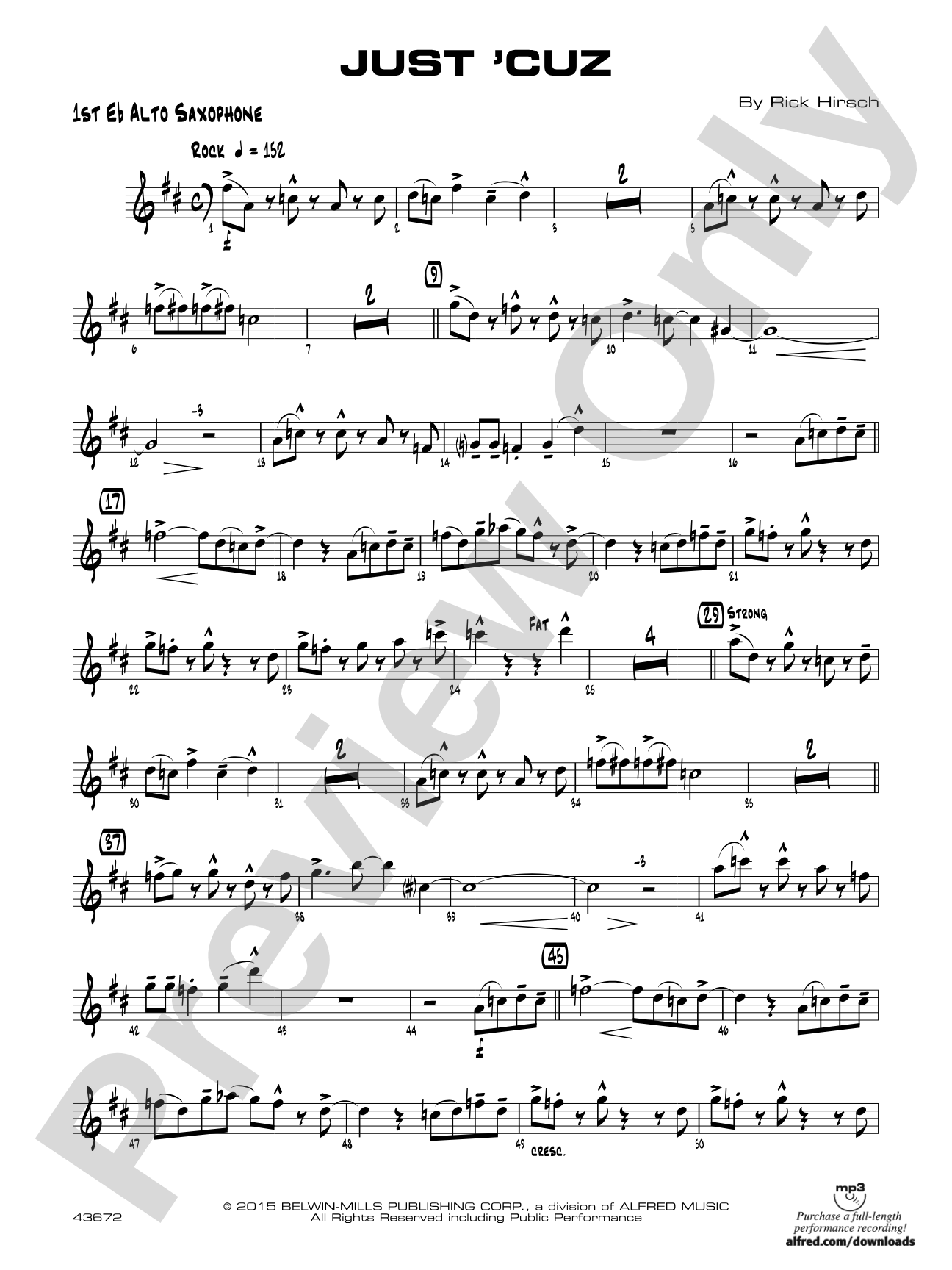 Just 'Cuz: E-flat Alto Saxophone