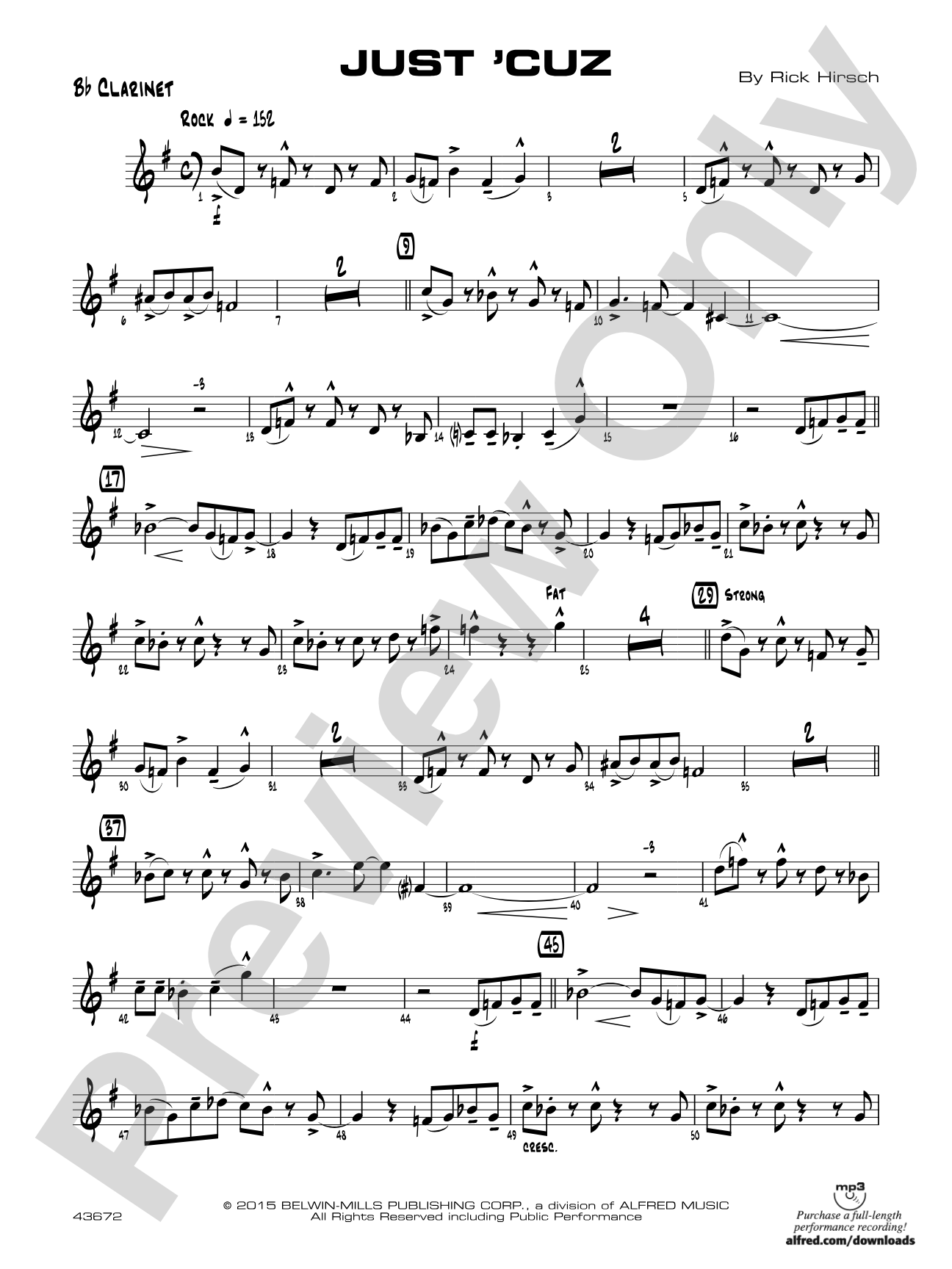 Just 'Cuz: 1st B-flat Clarinet