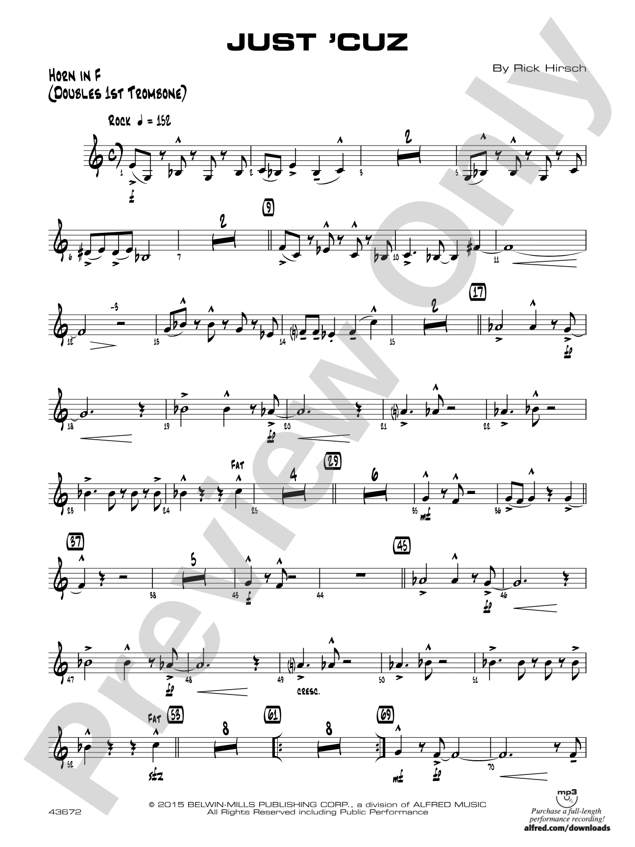 Just 'Cuz: 1st F Horn