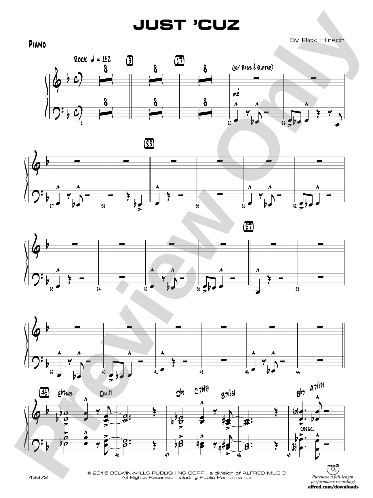 Just 'Cuz: Piano Accompaniment