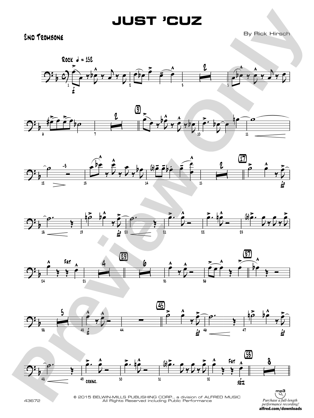 Just 'Cuz: 2nd Trombone