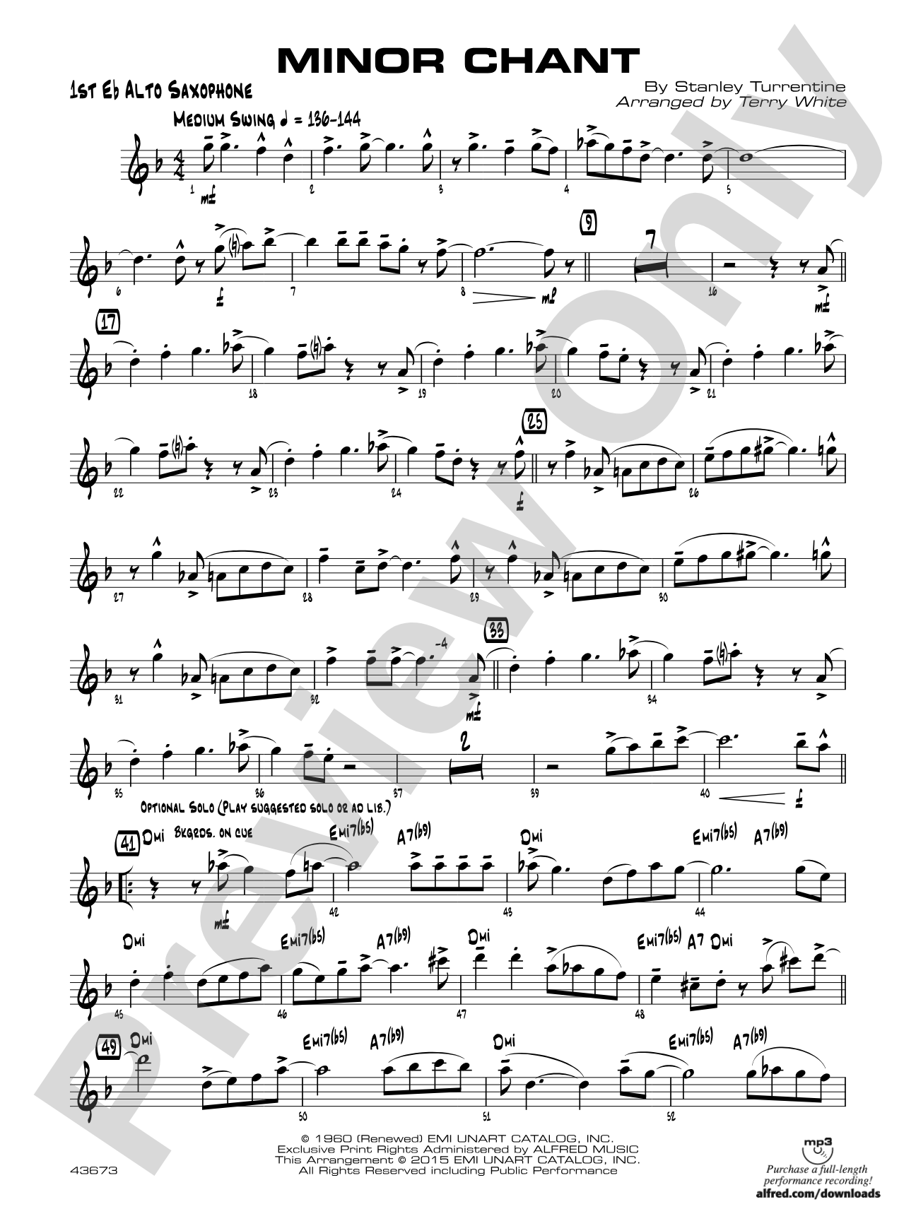 Minor Chant: E-flat Alto Saxophone
