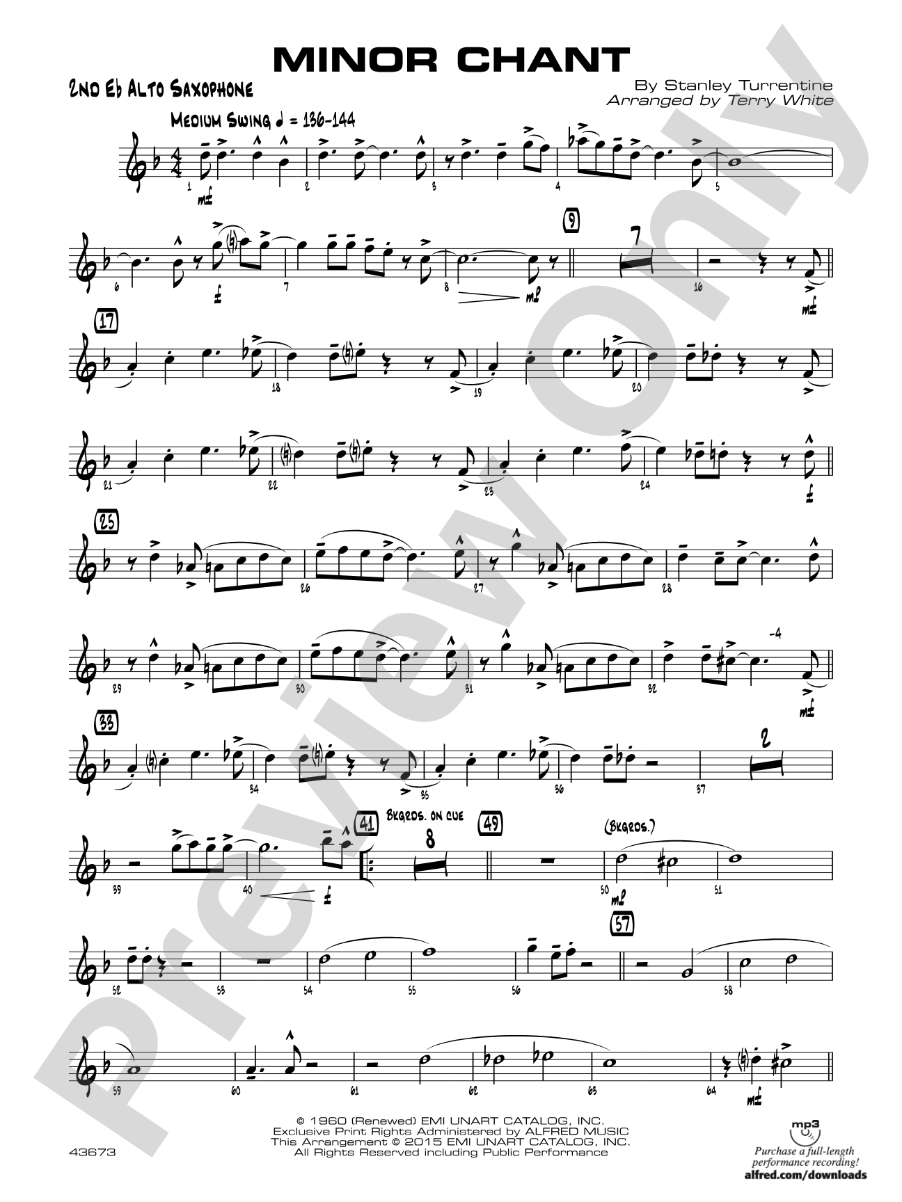 Minor Chant: 2nd E-flat Alto Saxophone