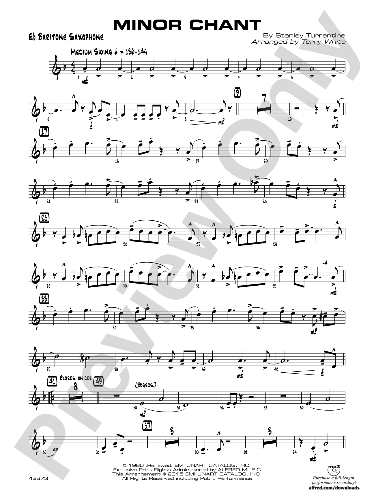 Minor Chant: E-flat Baritone Saxophone