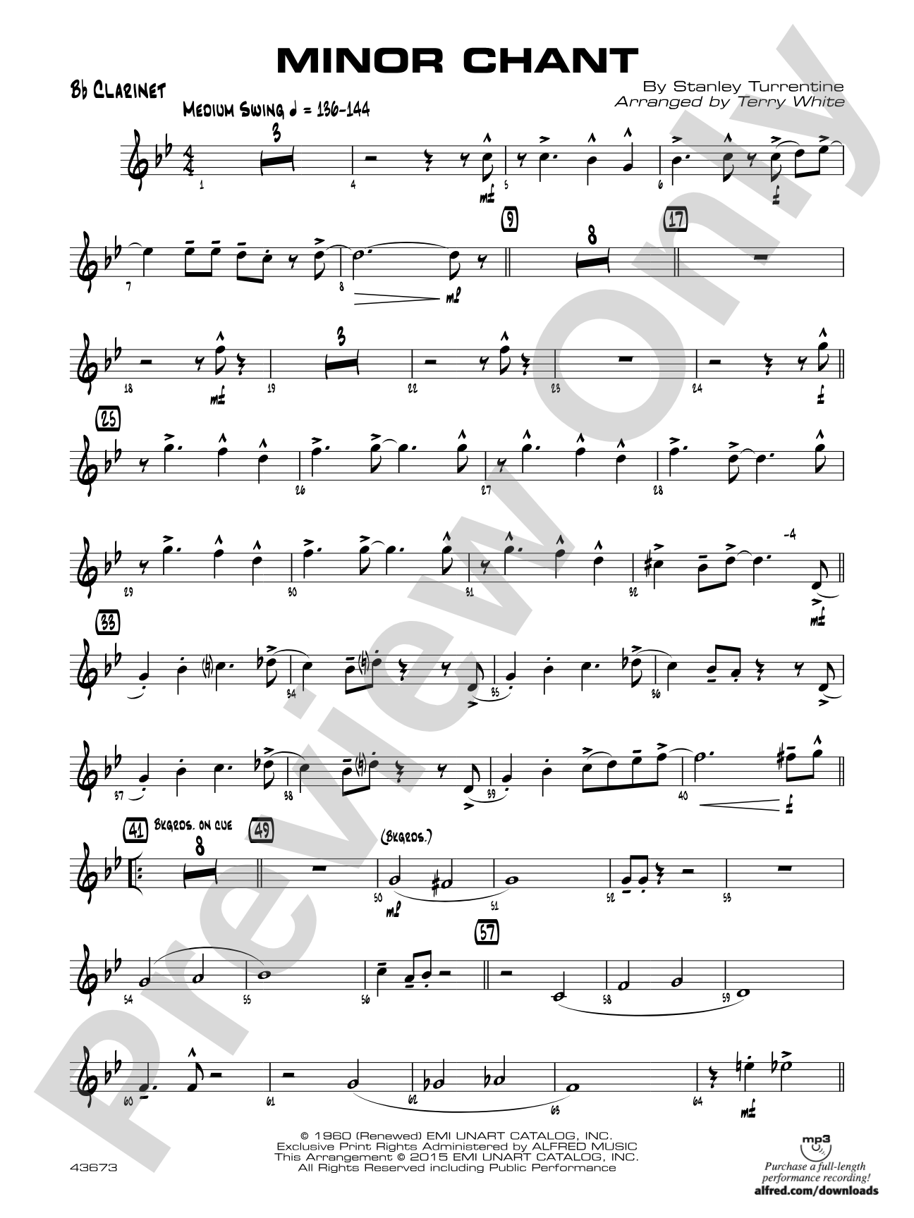 Minor Chant: 1st B-flat Clarinet