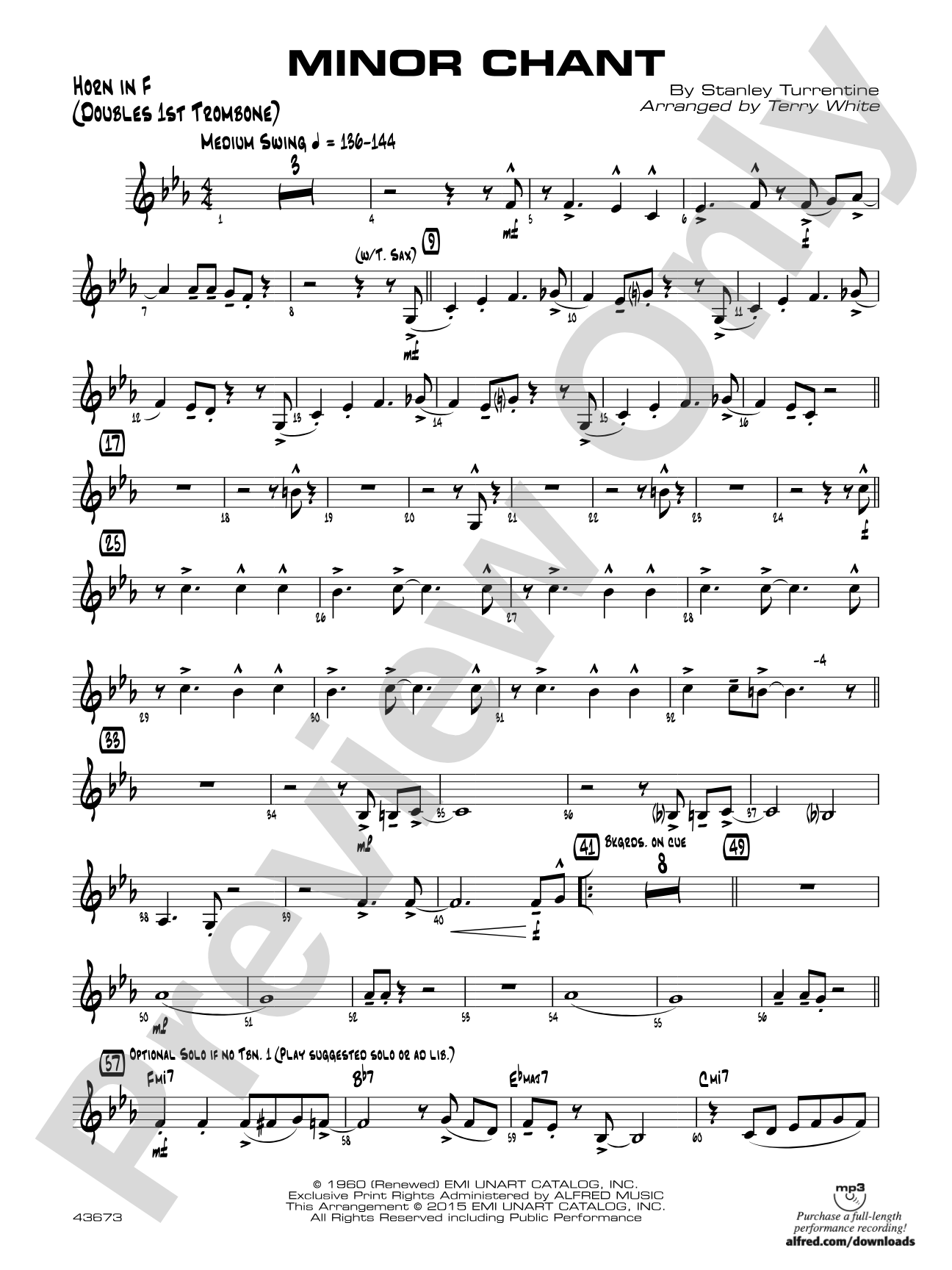 Minor Chant: 1st F Horn