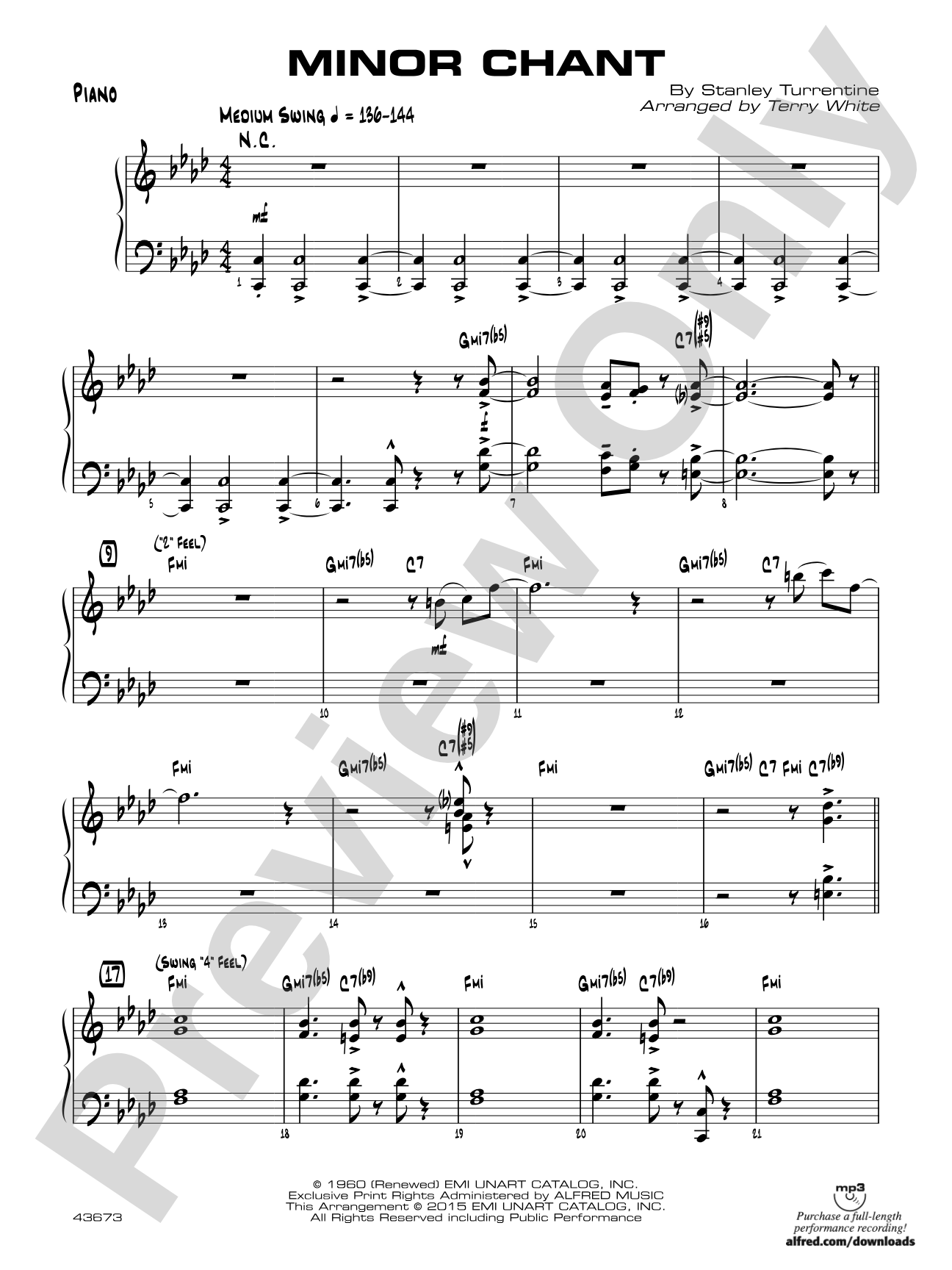 Minor Chant: Piano Accompaniment