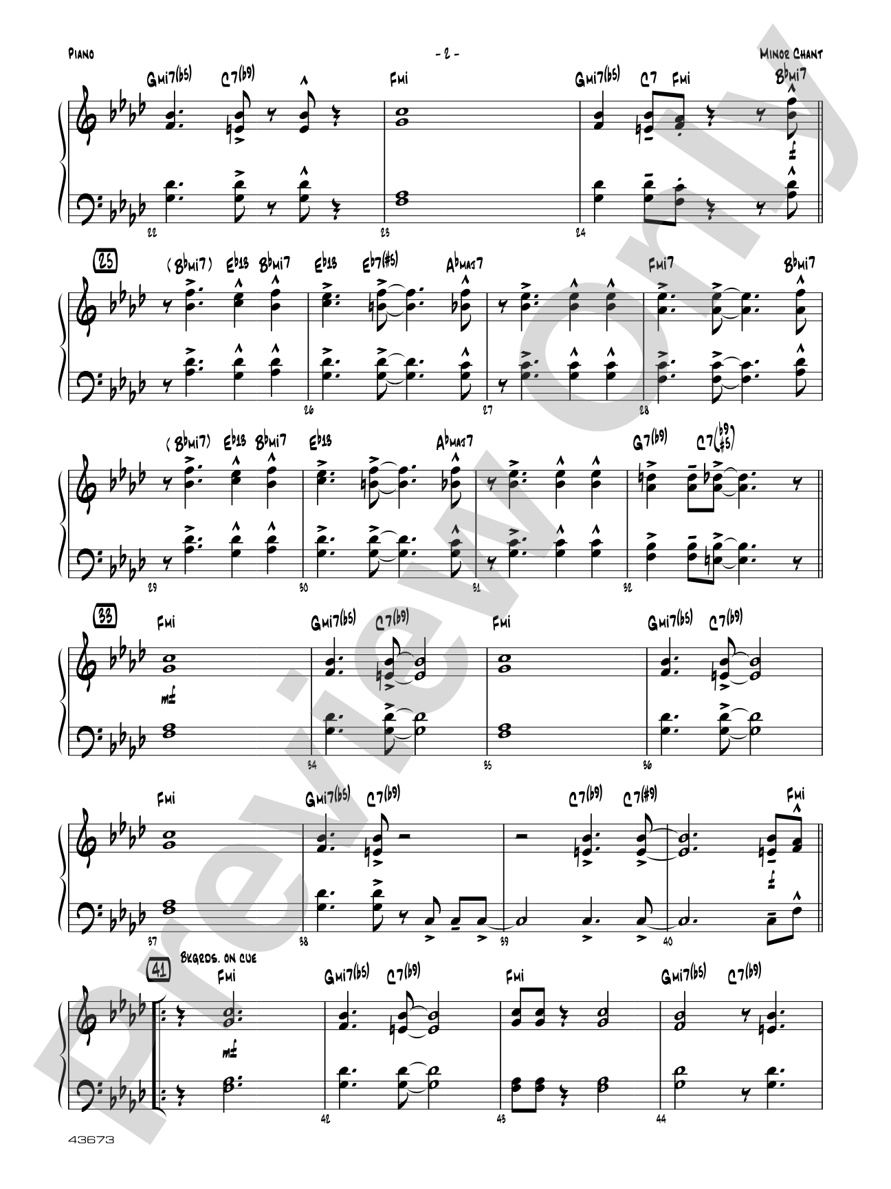 Minor Chant: Piano Accompaniment