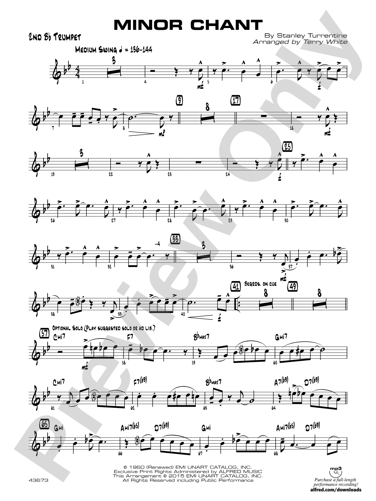 Minor Chant: 2nd B-flat Trumpet