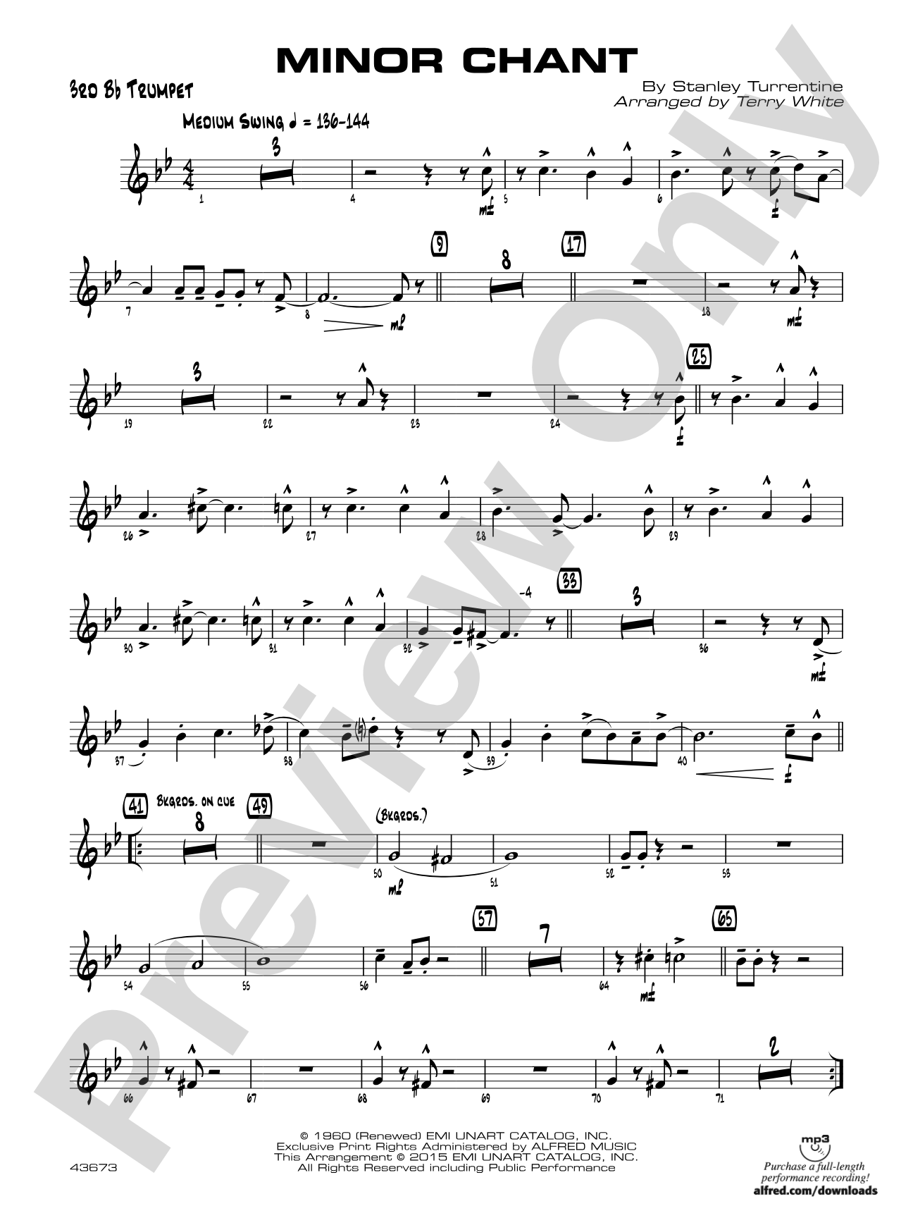 Minor Chant: 3rd B-flat Trumpet