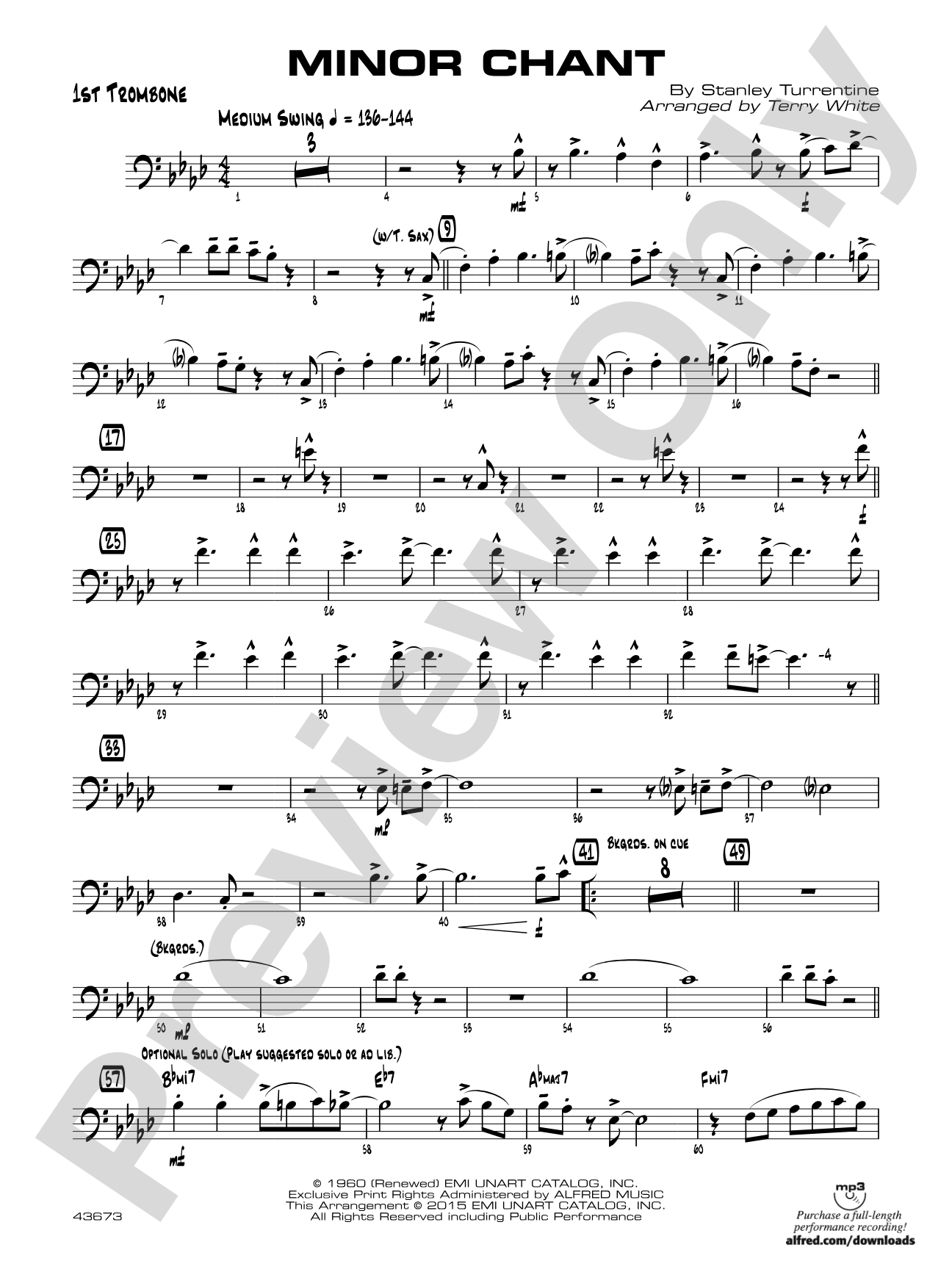 Minor Chant: 1st Trombone