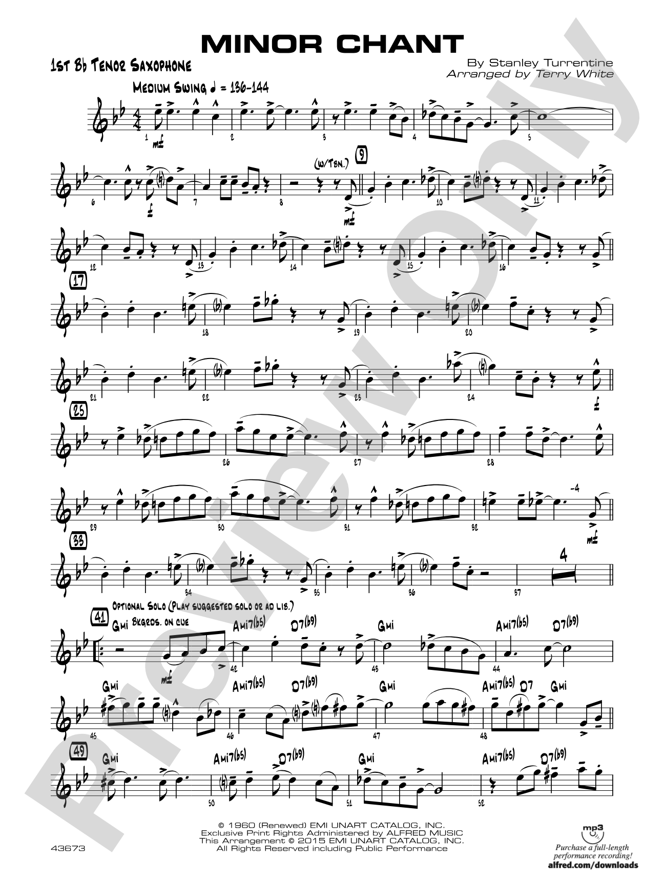 Minor Chant: B-flat Tenor Saxophone