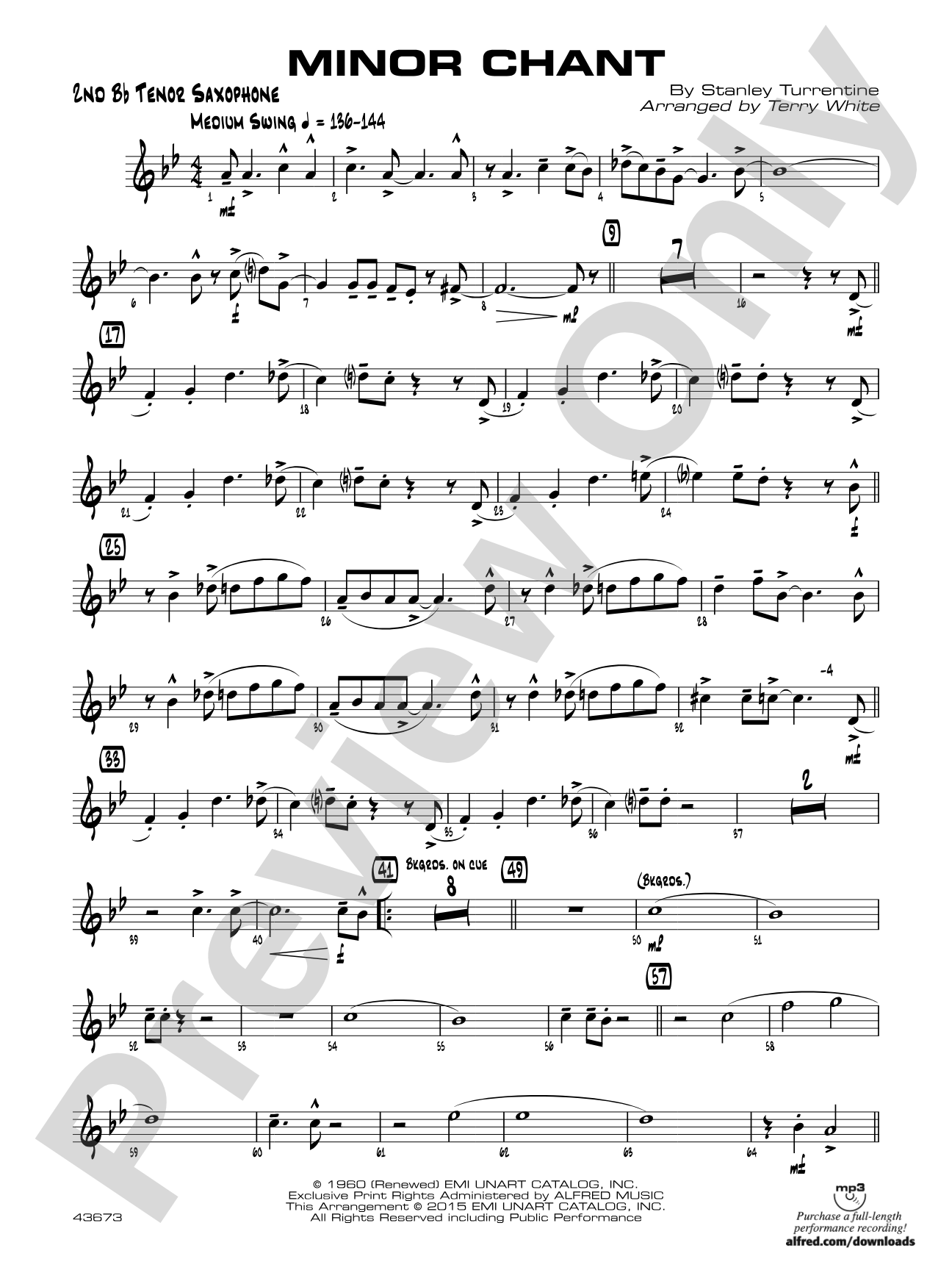 Minor Chant: 2nd B-flat Tenor Saxophone