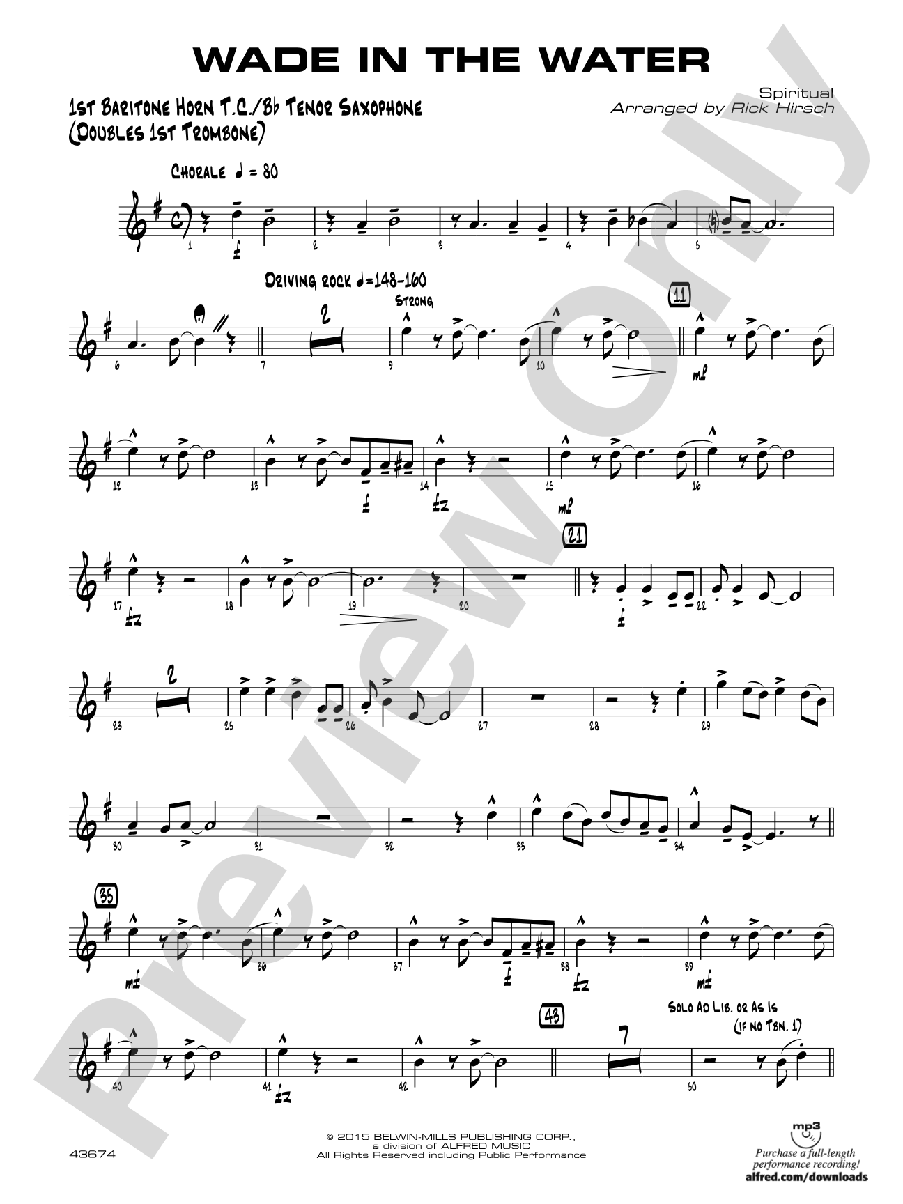 Wade in the Water: Baritone T.C.