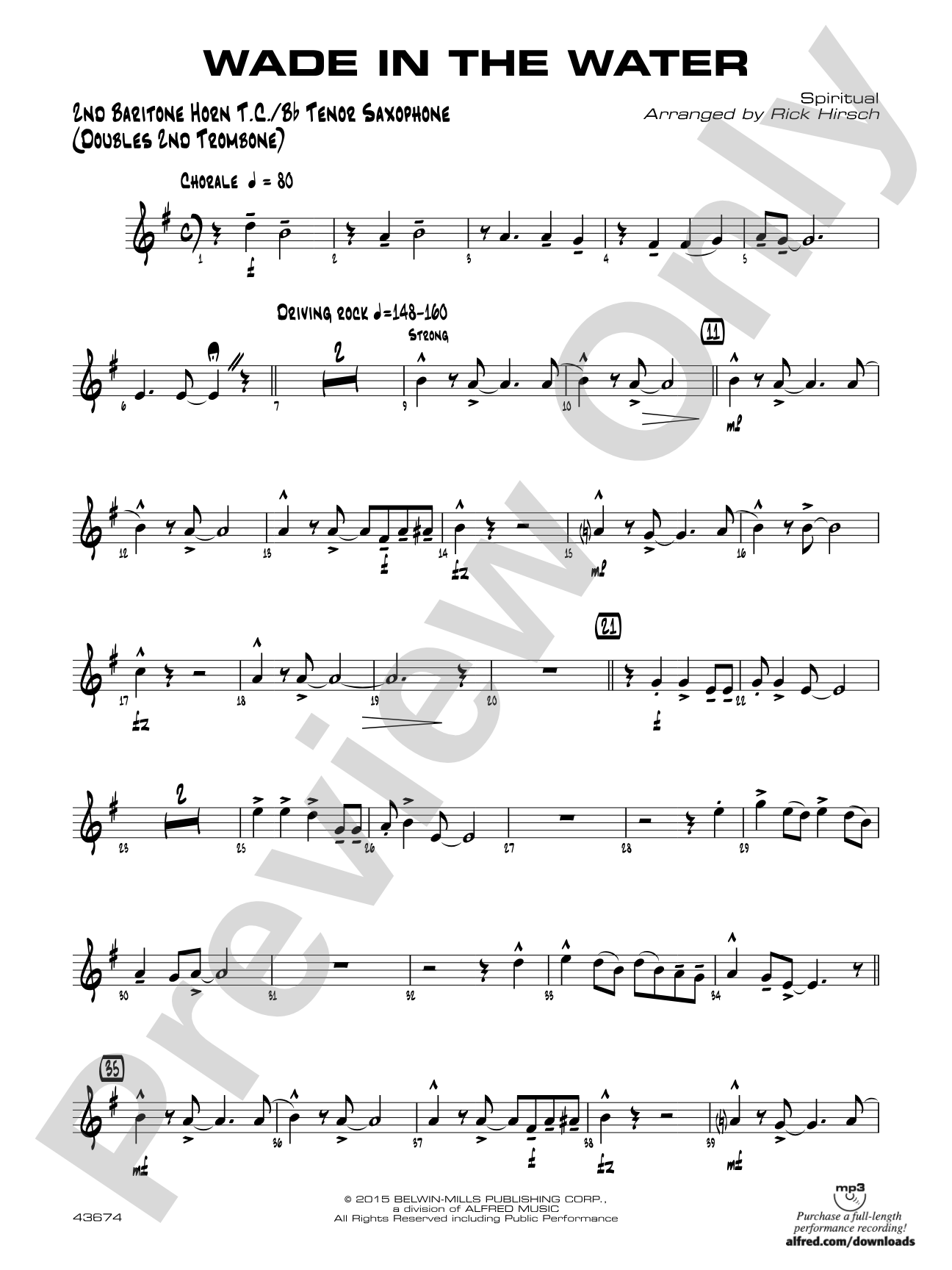 Wade in the Water: 2nd Baritone T.C.