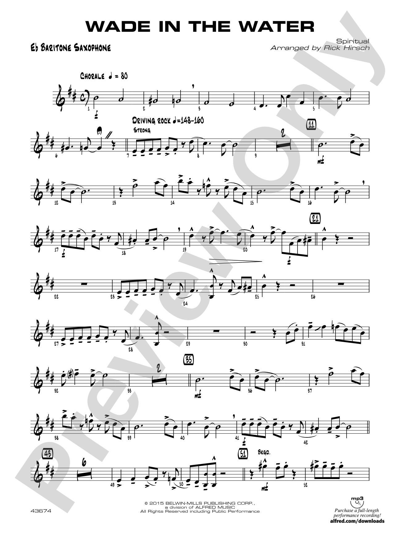 Wade in the Water: E-flat Baritone Saxophone