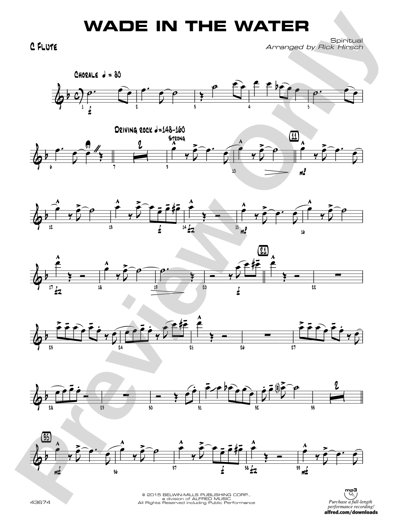 Wade in the Water: Flute