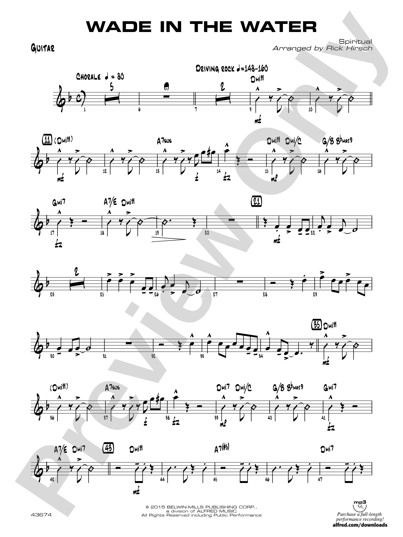 Wade in the Water: Guitar