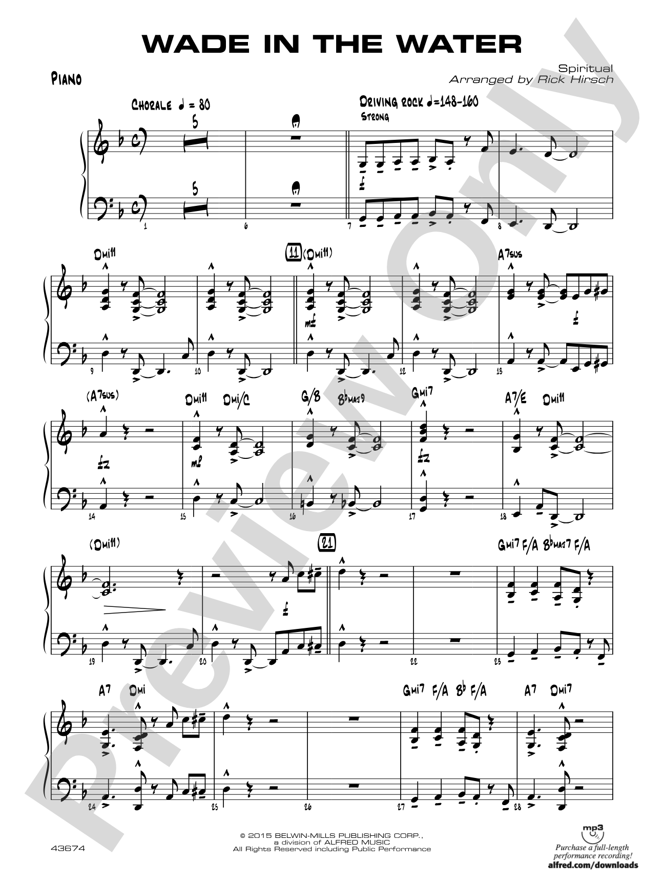 Wade in the Water: Piano Accompaniment