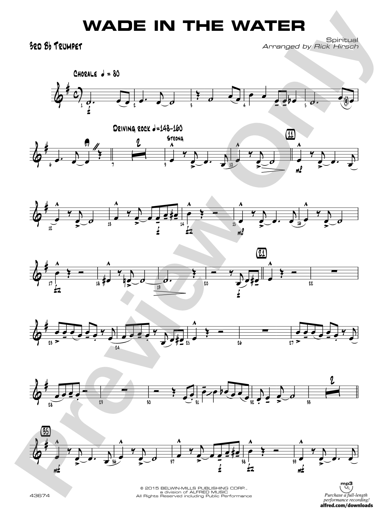 Wade in the Water: 3rd B-flat Trumpet