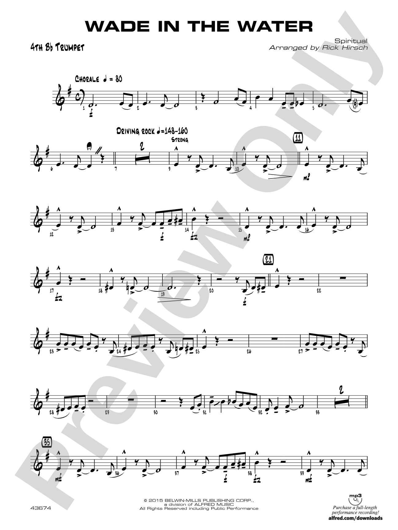 Wade in the Water: 4th B-flat Trumpet