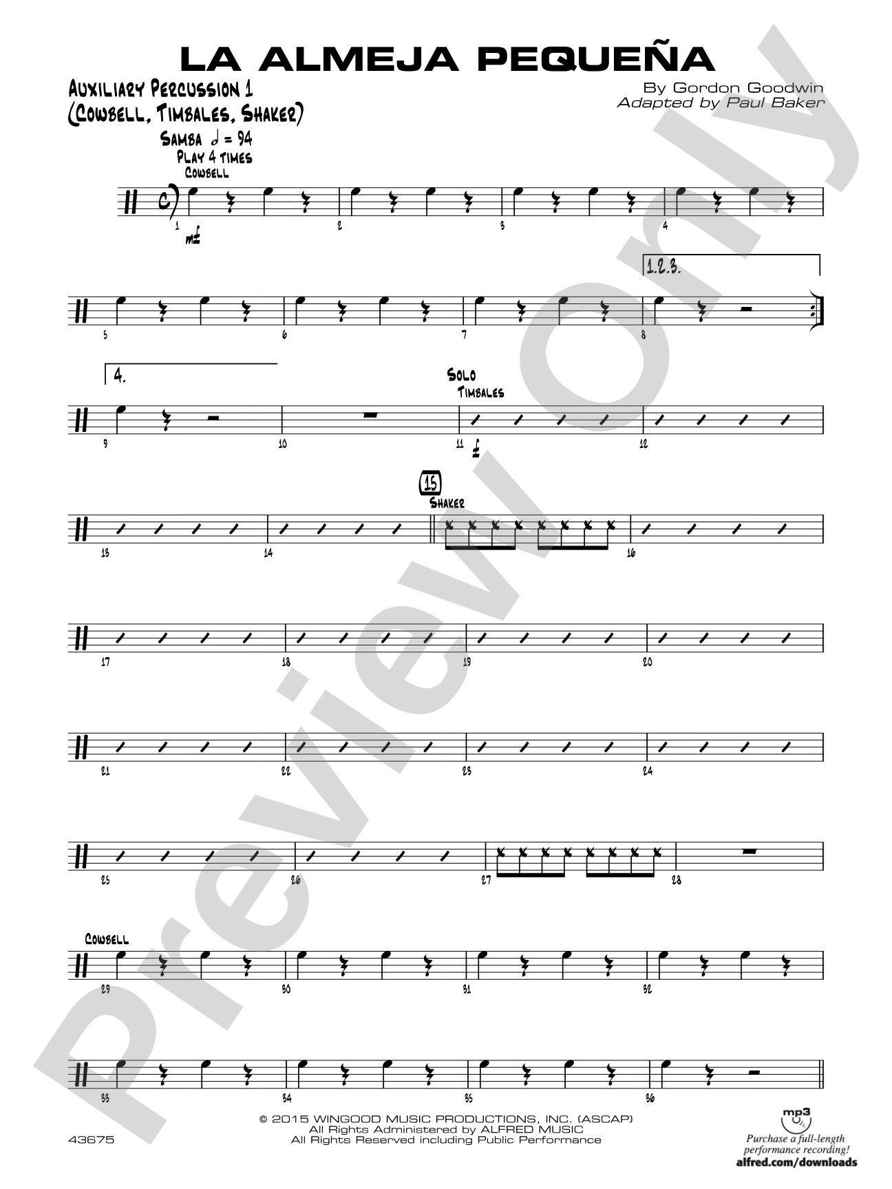 La Almeja Pequena: Auxiliary Percussion 1