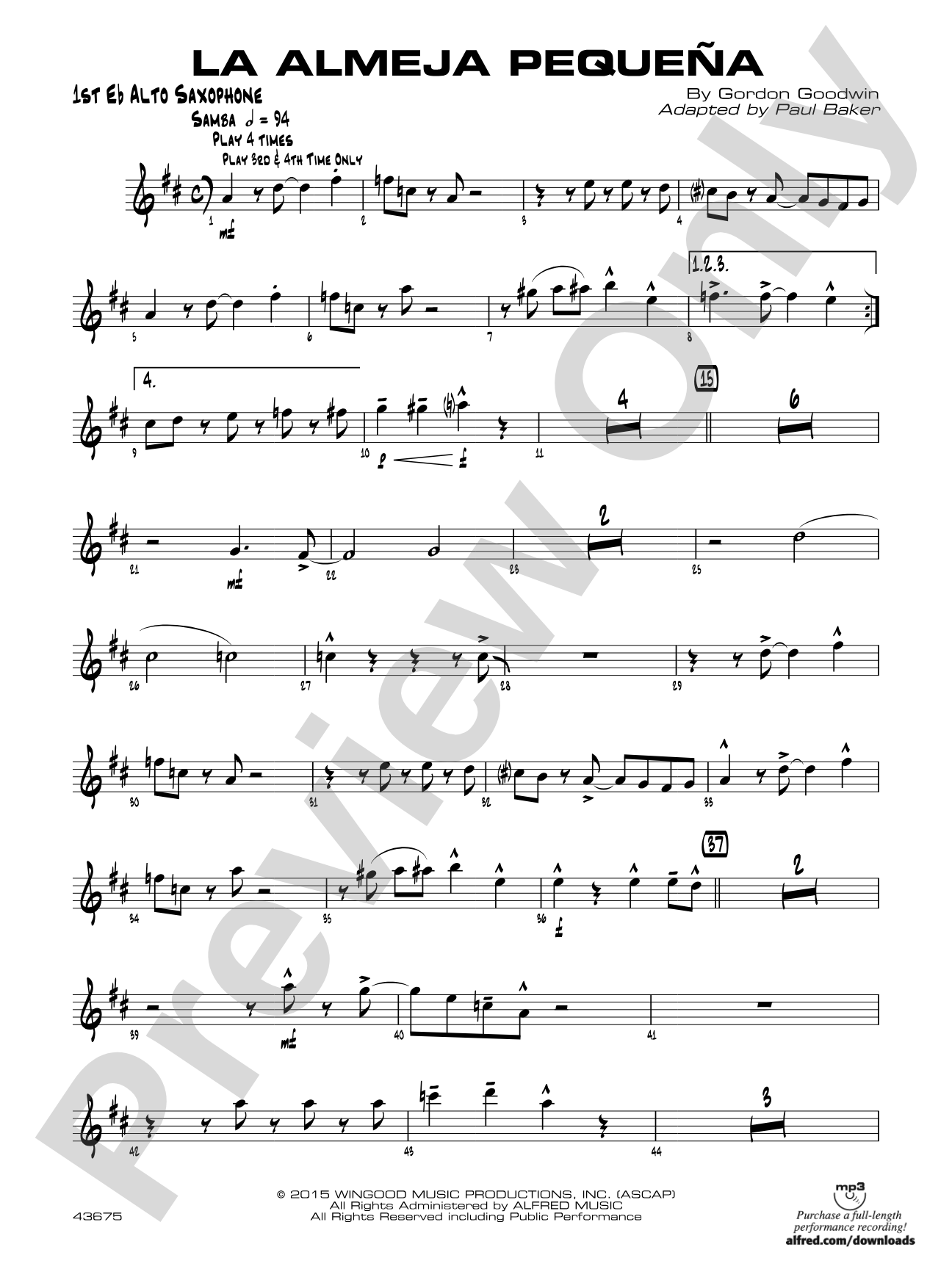 La Almeja Pequena: E-flat Alto Saxophone