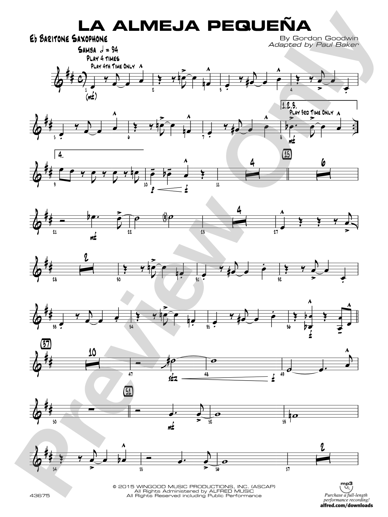 La Almeja Pequena: E-flat Baritone Saxophone
