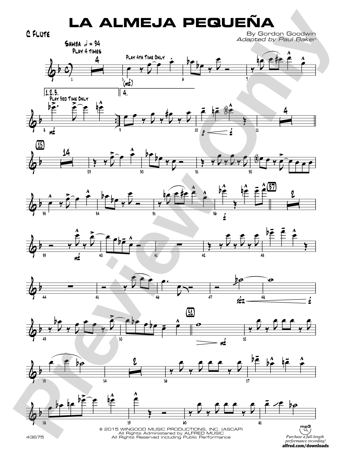 La Almeja Pequena: Flute