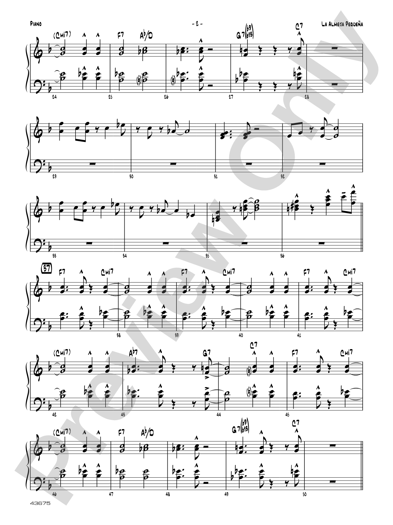 La Almeja Pequena: Piano Accompaniment