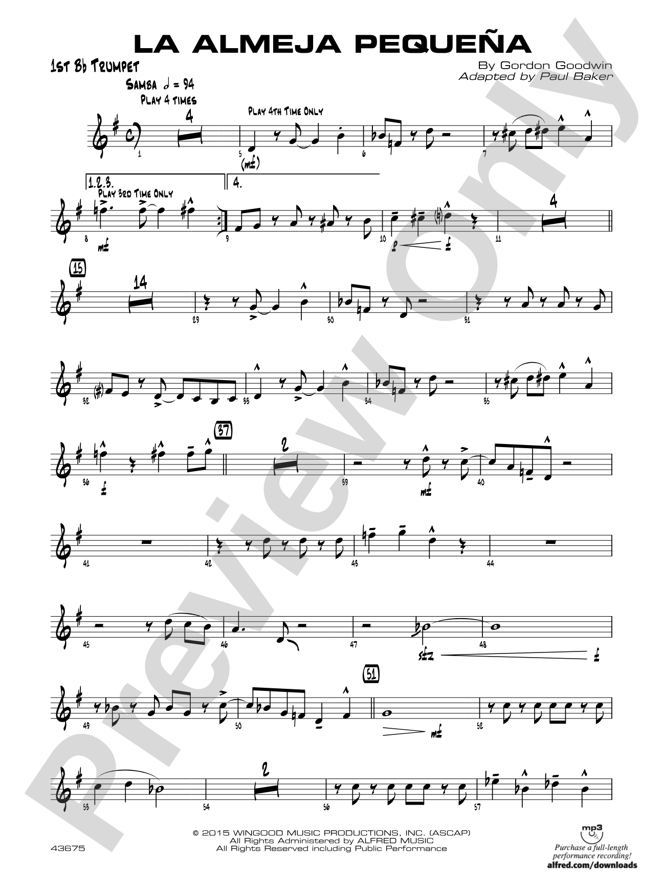 La Almeja Pequena: 1st B-flat Trumpet