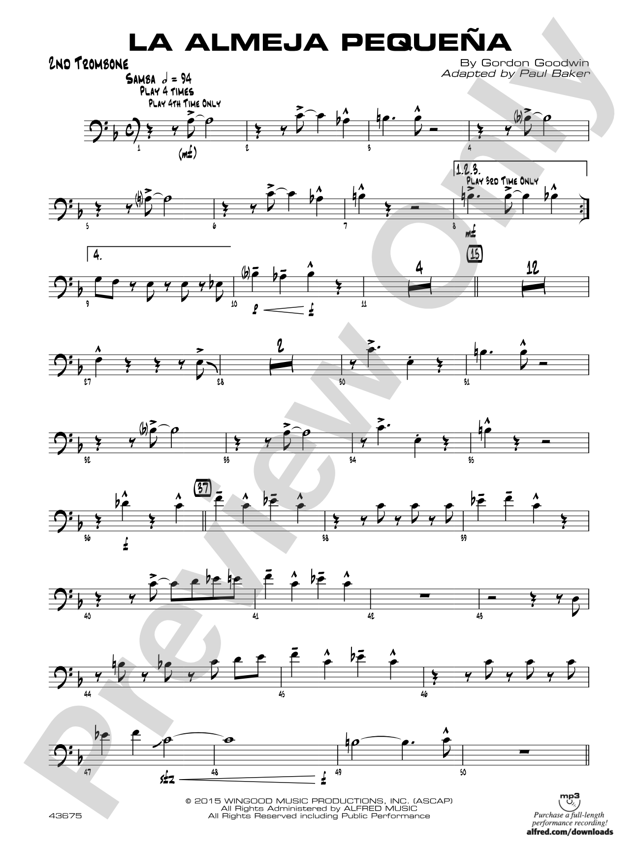 La Almeja Pequena: 2nd Trombone