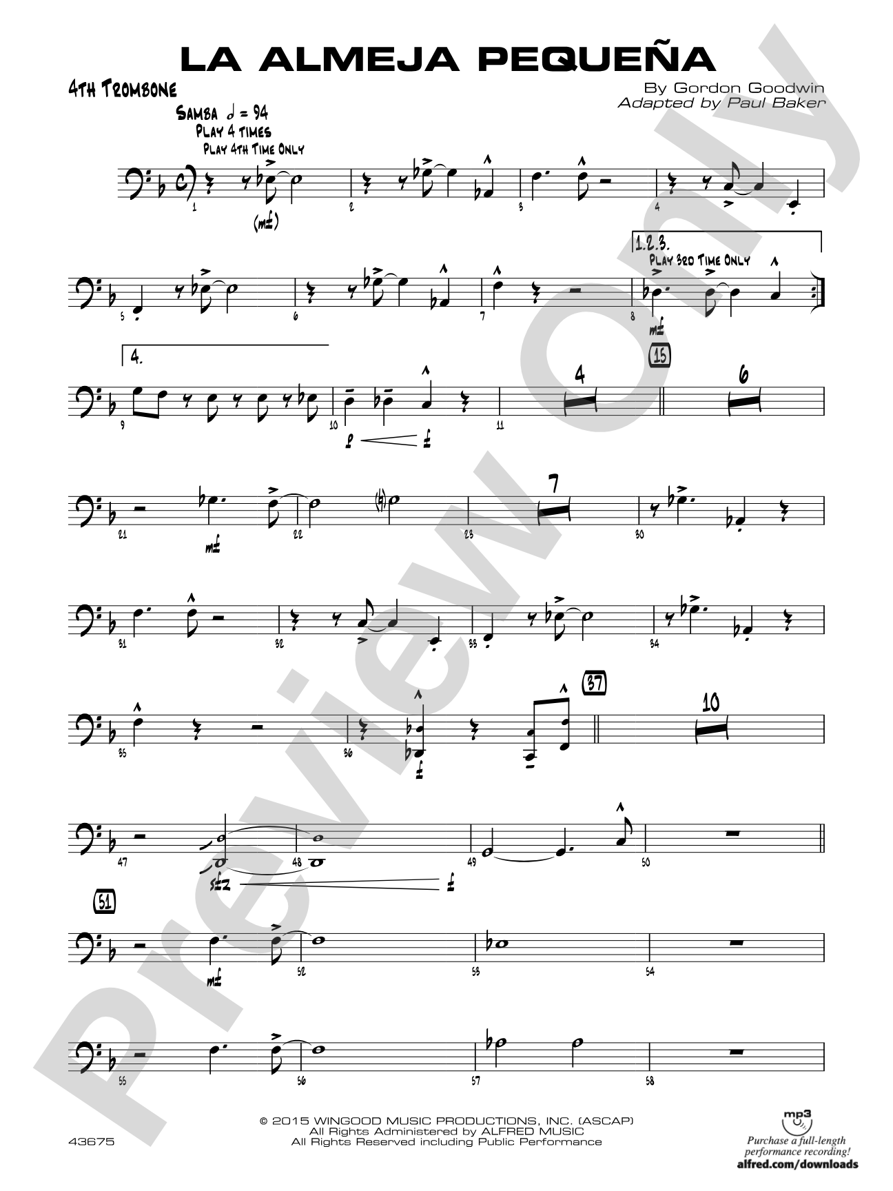 La Almeja Pequena: 4th Trombone