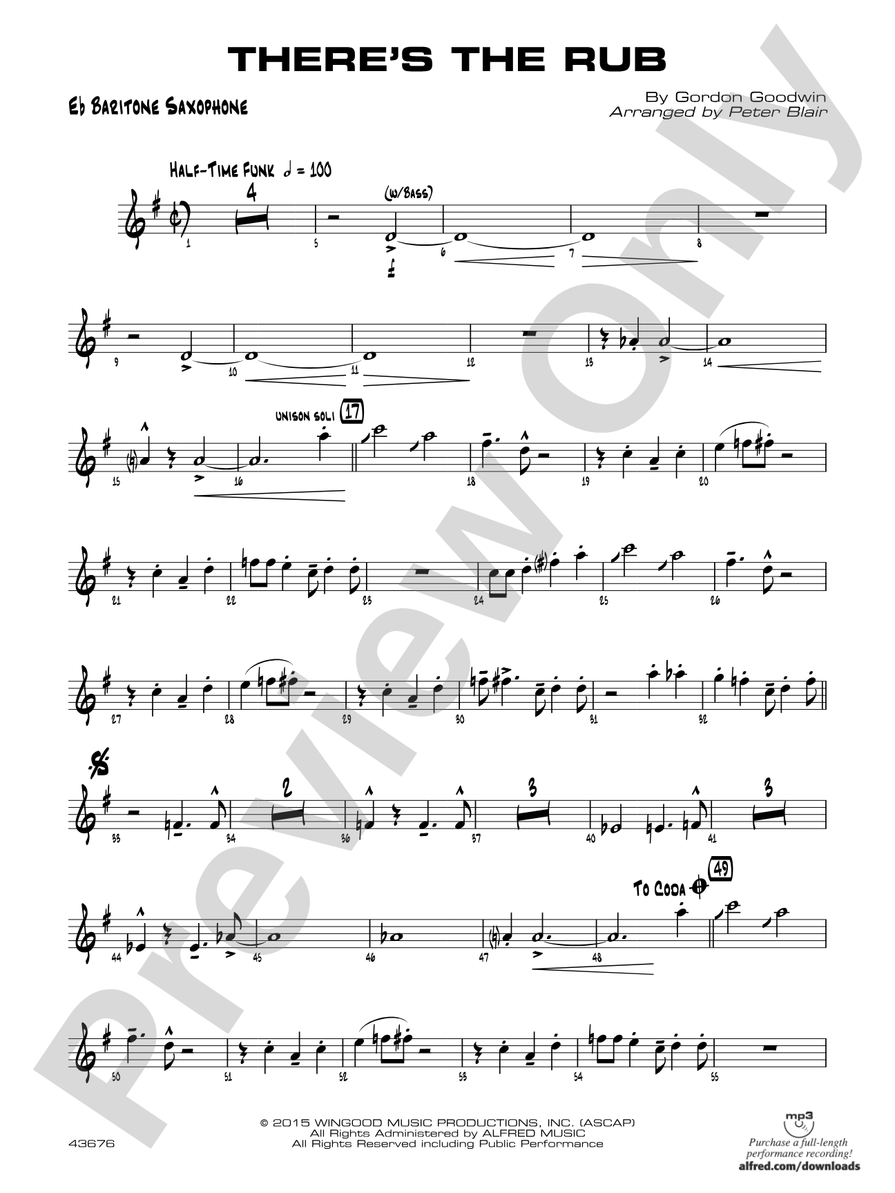 There's the Rub: E-flat Baritone Saxophone