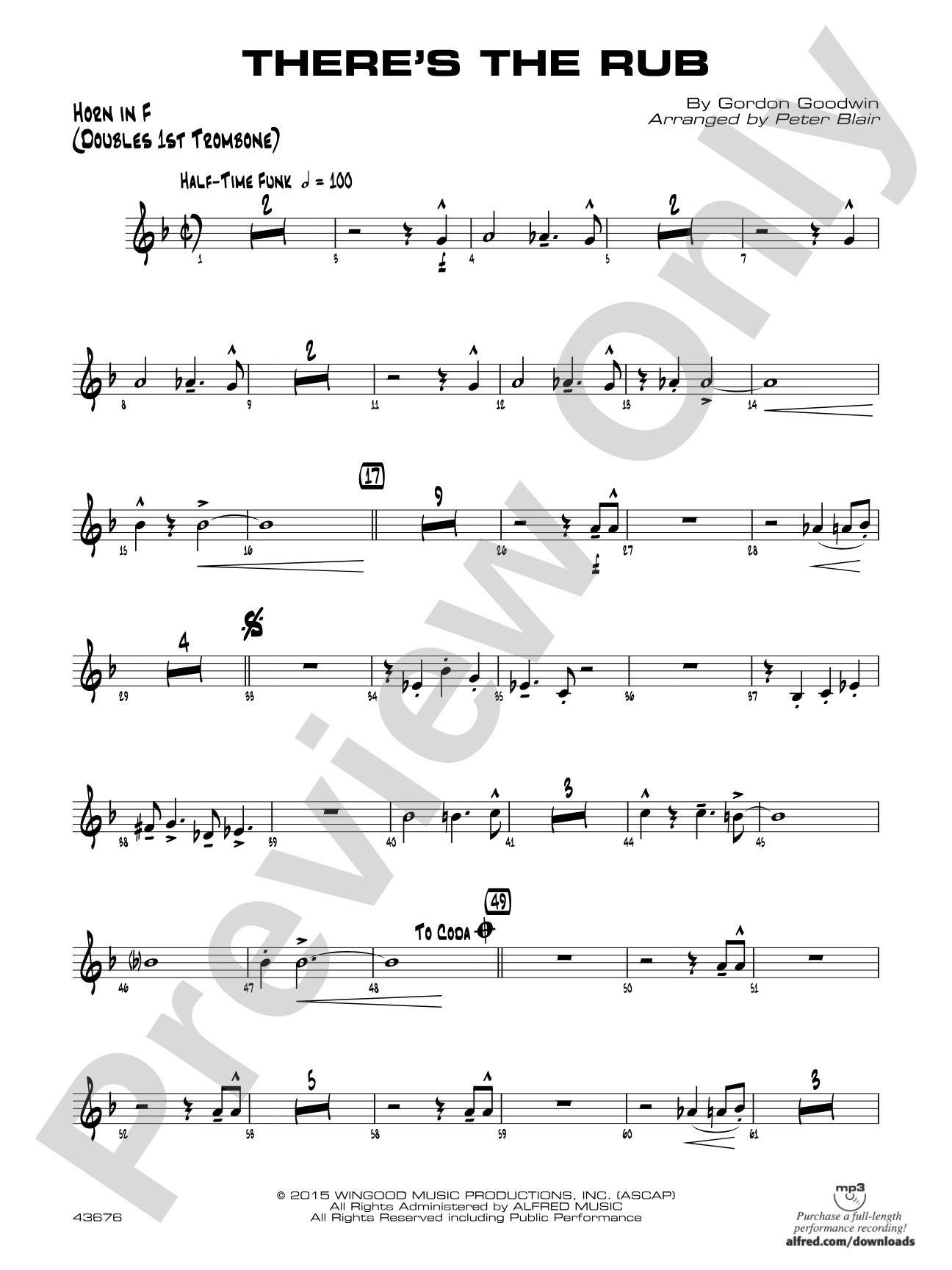 There's the Rub: 1st F Horn