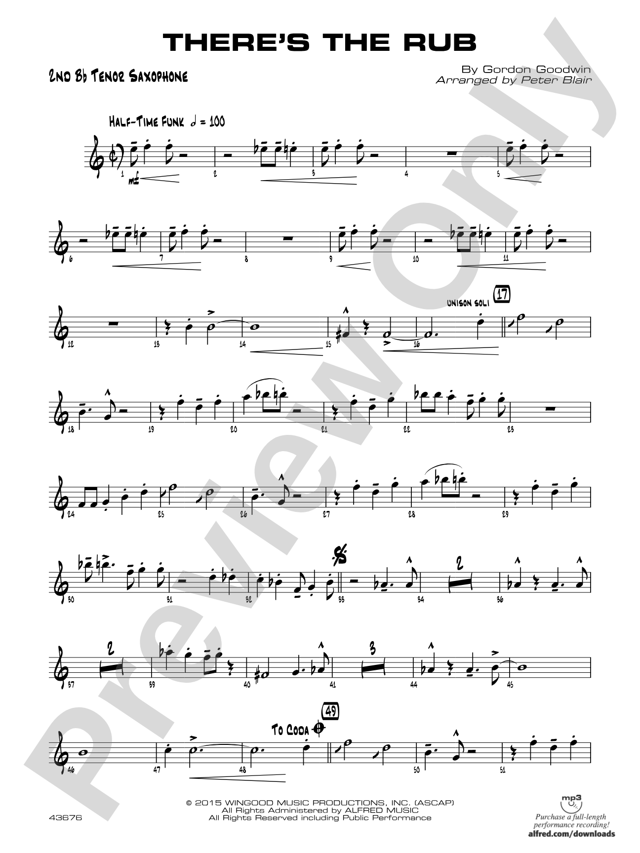 There's the Rub: 2nd B-flat Tenor Saxophone