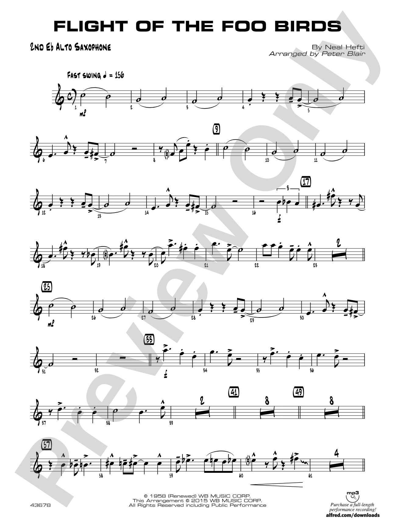 Flight of the Foo Birds: 2nd E-flat Alto Saxophone