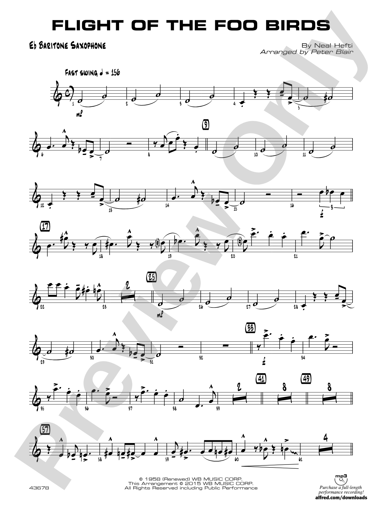 Flight of the Foo Birds: E-flat Baritone Saxophone