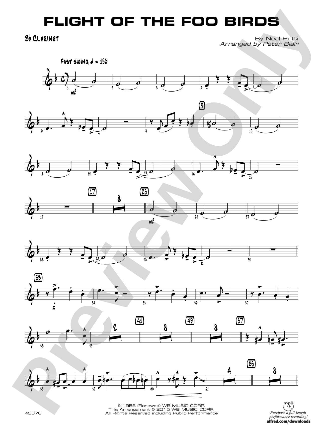 Flight of the Foo Birds: 1st B-flat Clarinet