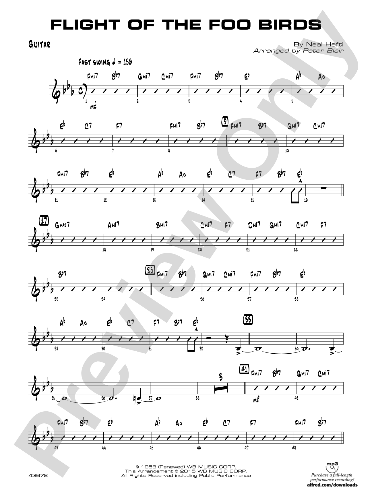Flight of the Foo Birds: Guitar