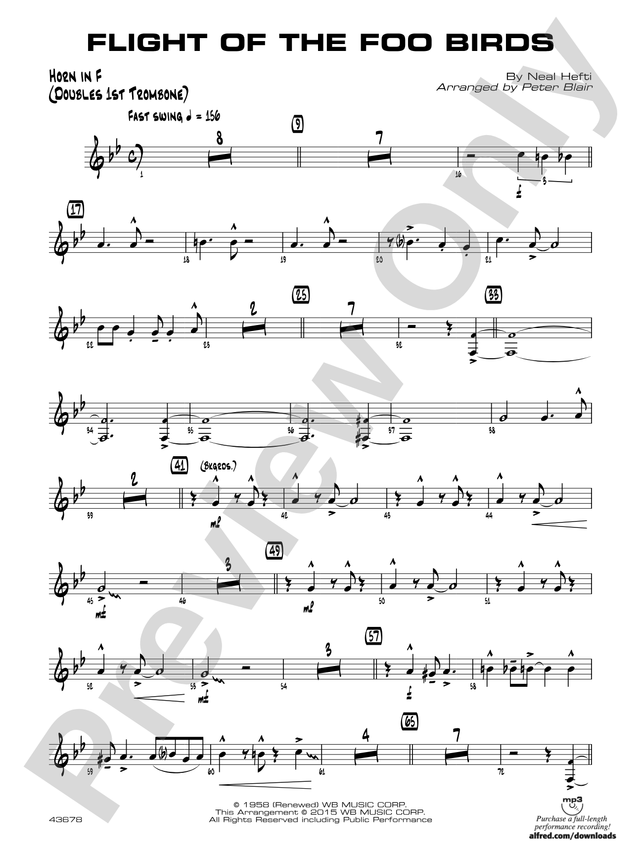 Flight of the Foo Birds: 1st F Horn