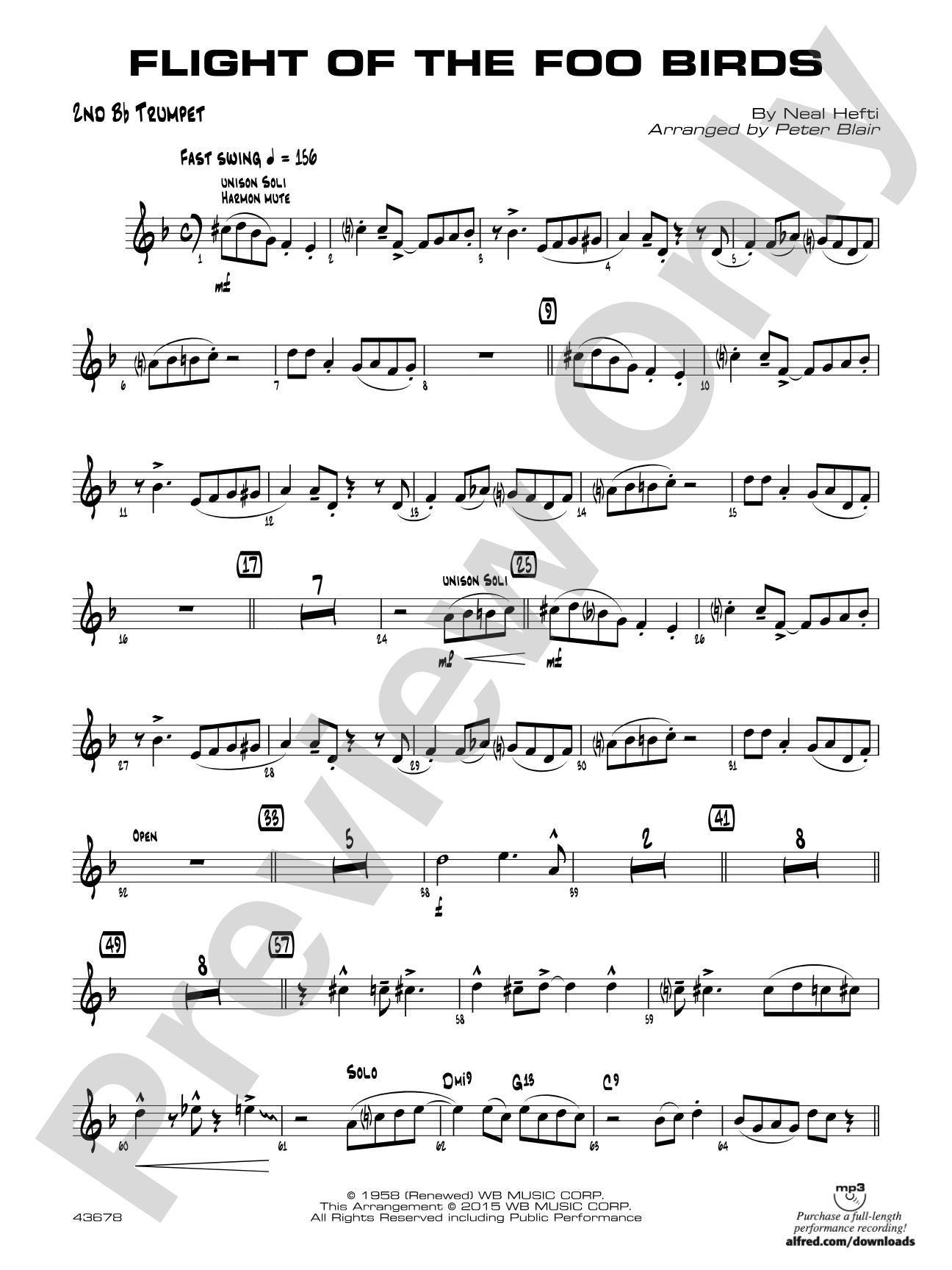 Flight of the Foo Birds: 2nd B-flat Trumpet