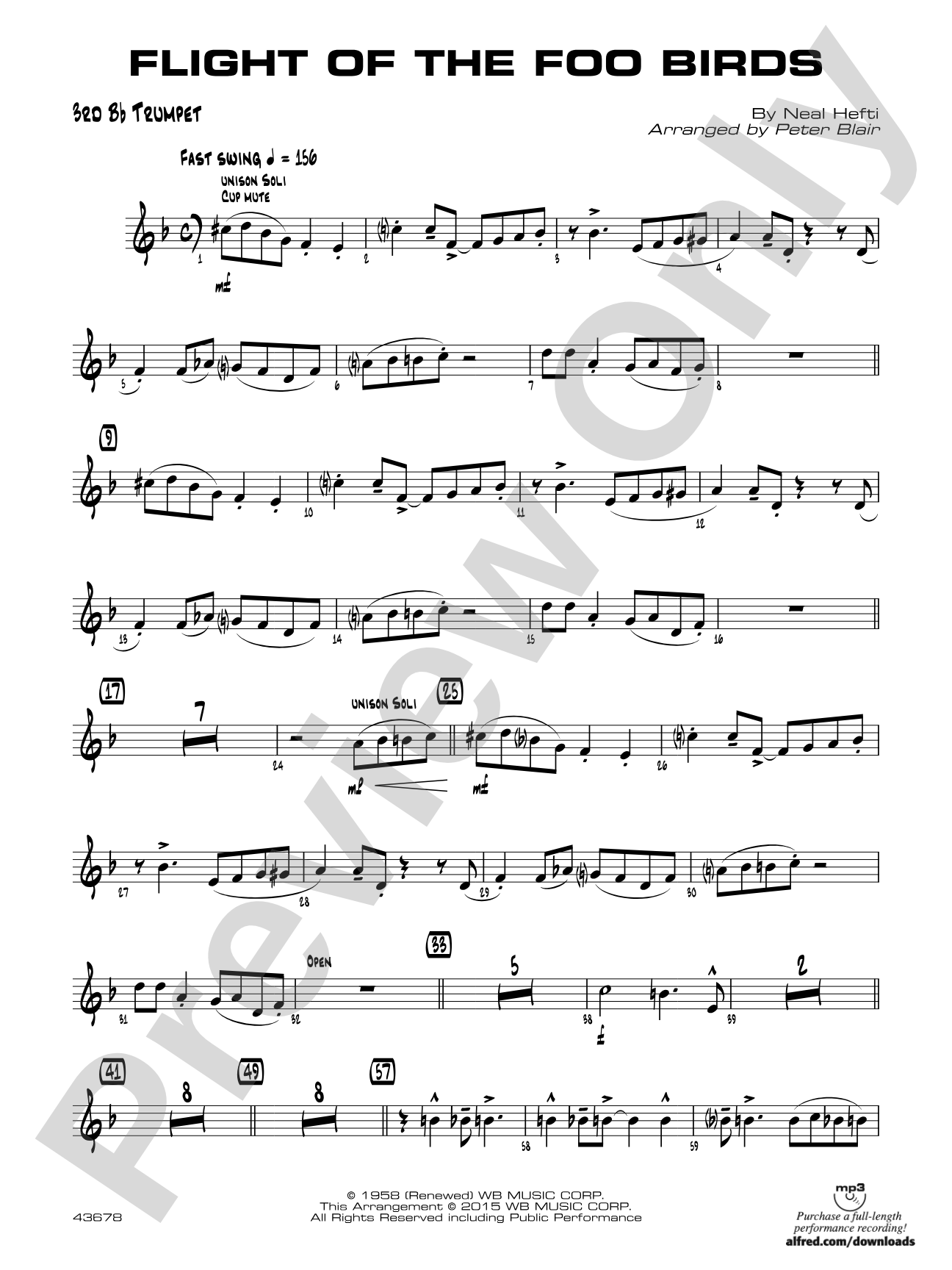 Flight of the Foo Birds: 3rd B-flat Trumpet
