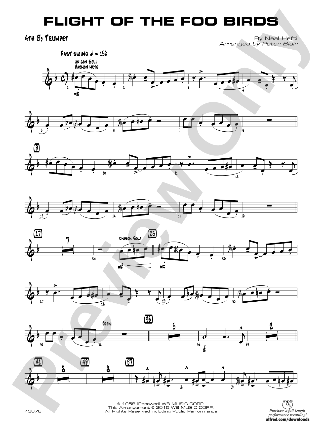 Flight of the Foo Birds: 4th B-flat Trumpet