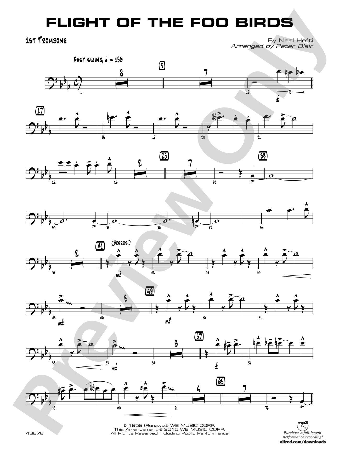 Flight of the Foo Birds: 1st Trombone