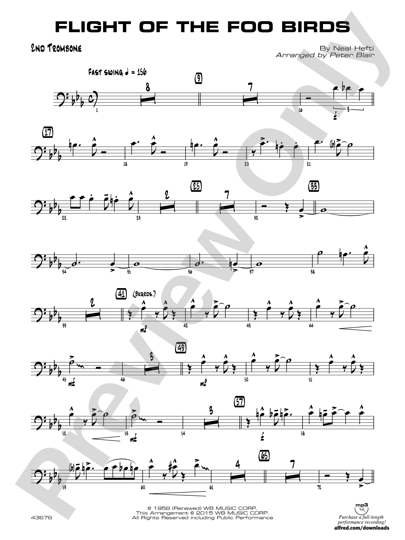 Flight of the Foo Birds: 2nd Trombone