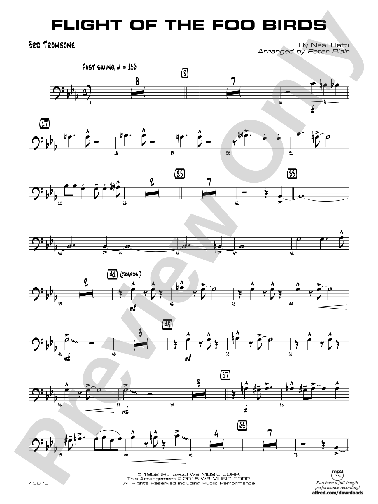 Flight of the Foo Birds: 3rd Trombone