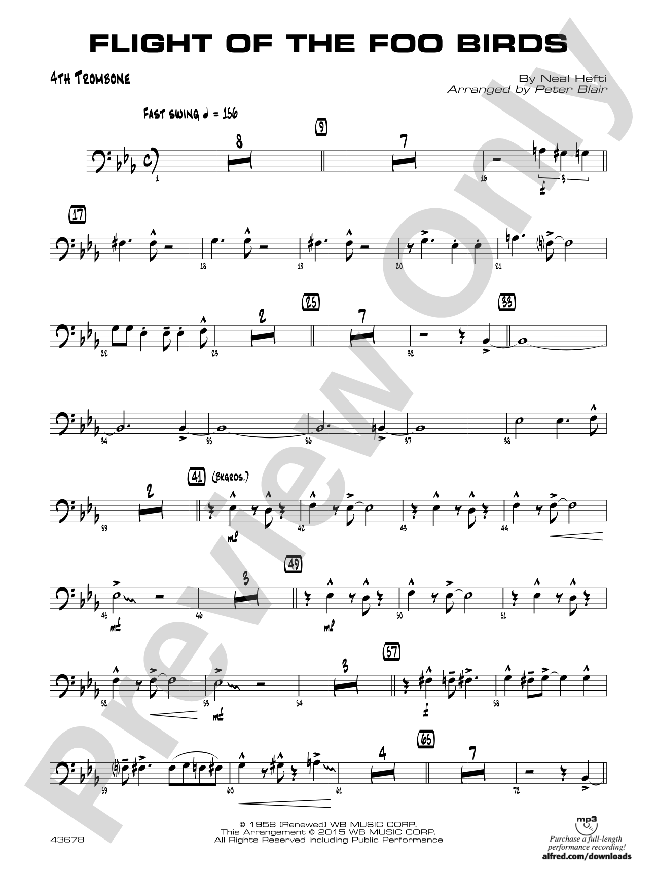 Flight of the Foo Birds: 4th Trombone