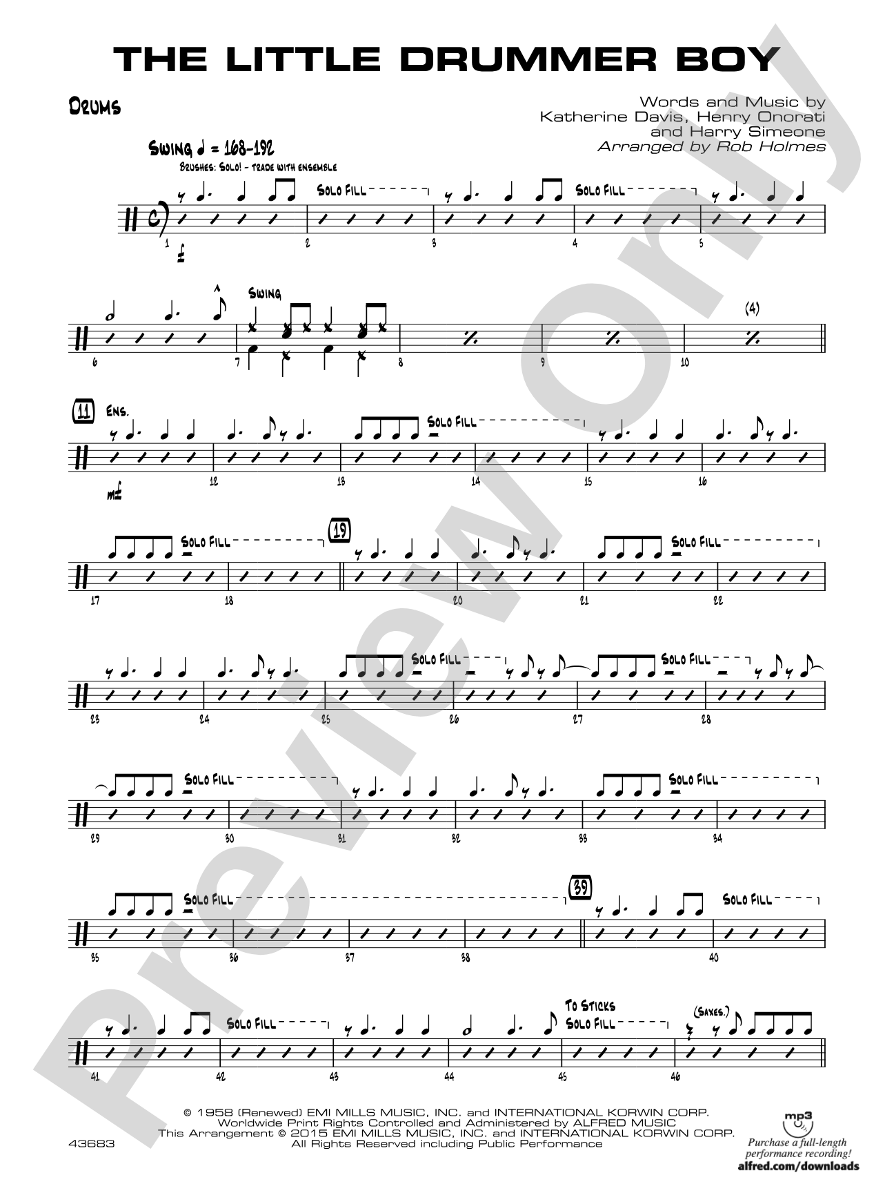 The Little Drummer Boy: Drums